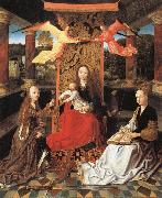 unknow artist Madonna and Child  Enthroned with SS.Catherine and Barbara Sweden oil painting artist